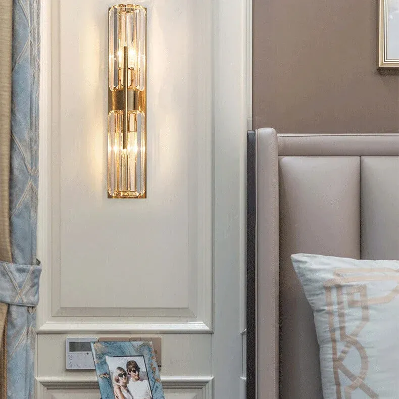 Modern Crystal Wall Light Linear Glass Panel Design - Product showcase
