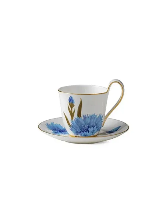 Royal Copenhagen Flora Hochhenkeltasse mit Untertasse, Kornblomst
