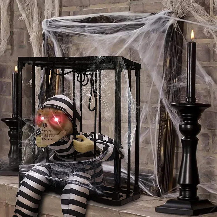 Elektrischer Horrorschädel Halloween Dekoration mit Bewegungssensor