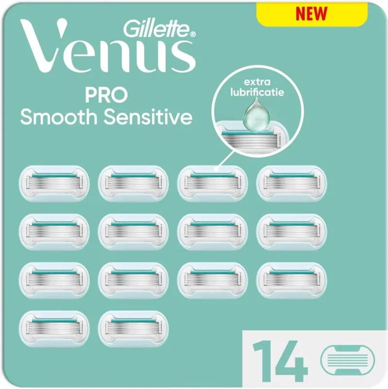 Gillette Venus Pro Smooth Sensitive Mesjes Voor Vrouwen - Voor De Gevoelige Huid - 14 stuks - Verpakking beschadigd