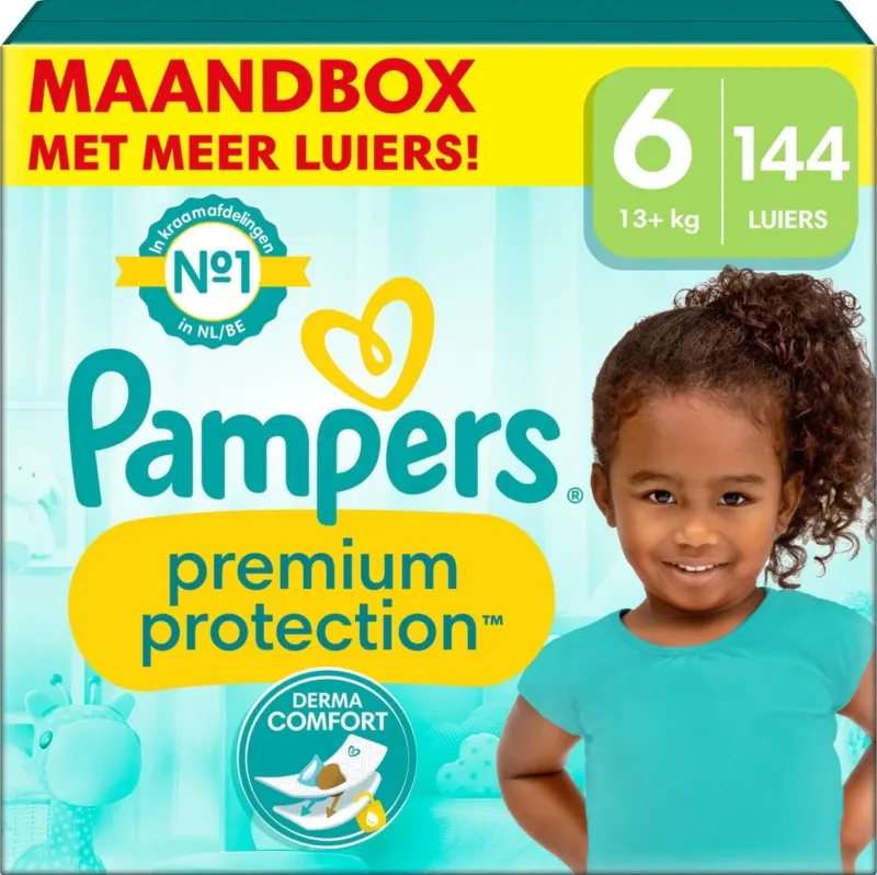 Pampers Premium Protection - Maat 6 (13kg+) - 144 Luiers - Verpakking beschadigd