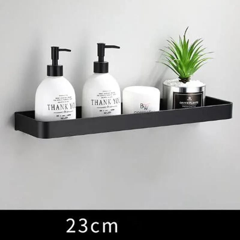 Modern Bathroom Wall Shelf Black Space Aluminum Design - Product showcase