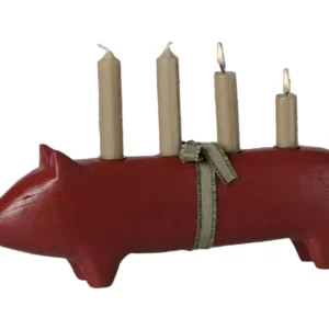 Maileg - Kerzenständer Rot Schwein, Groß Advent