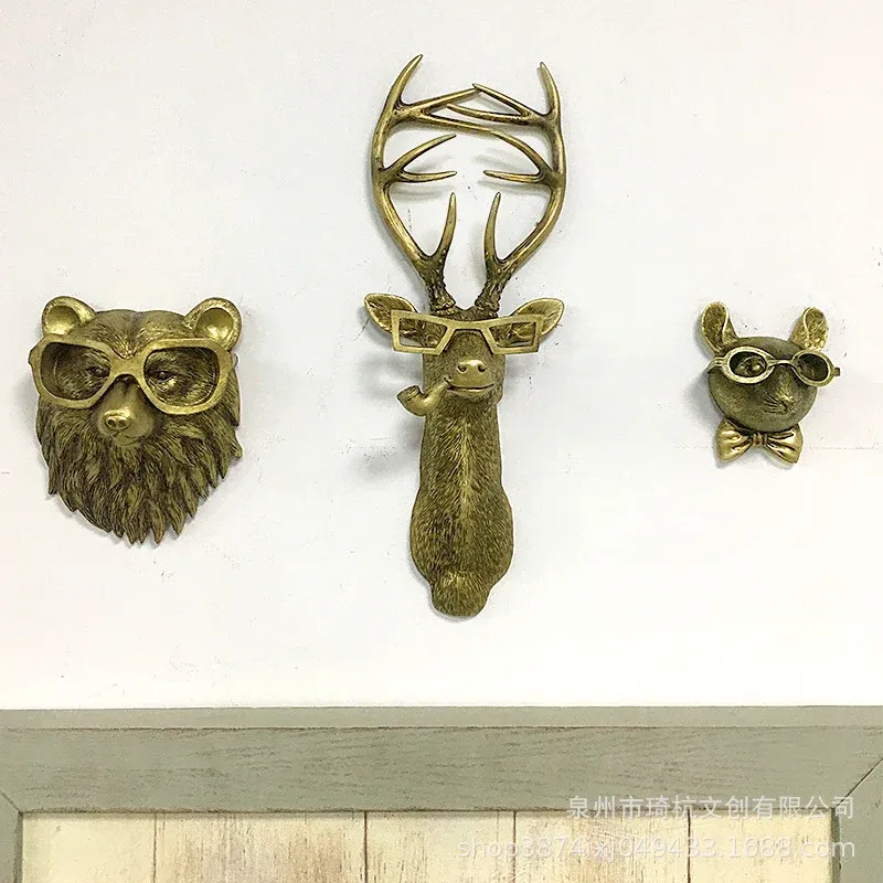Animal Wall Decor Vintage Style Brass Finish - Product showcase