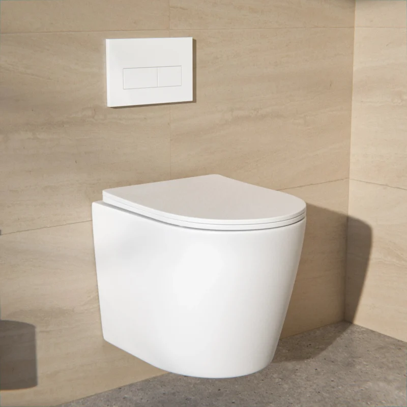 Hängendes WC Varo - Randlos - Soft-Close-Sitz - Matt Weiß