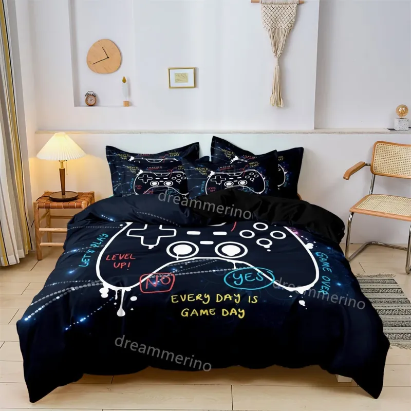Gaming Duvet Cover Set Controller Print Design - Product showcase