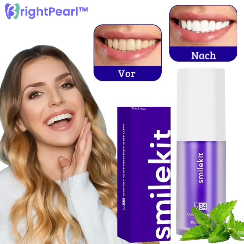 Lila Zahnpasta & Farbkorrektur-Serum Set – Zahnaufhellung ohne Bleichmittel