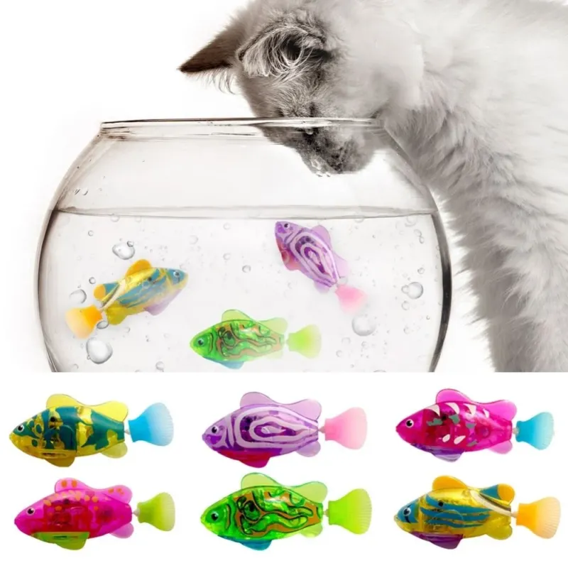 Interactive Swimming Fish Cat Toy Light-Up Motion Activated Design - Product showcase