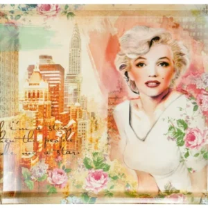 Frühstückstablett bunt Design: Marilyn, Eckiges Geschirr Tablett, Melamintablett 38x27 cm