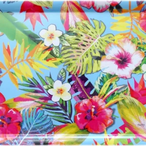 Gastrotablett 50x37 cm, Kunststoff Servicetablett italienisch, Gartentablett Muster: Tropical, Buntes Esstablett