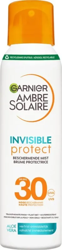 Garnier Ambre Solaire Invisible Protect Mist Zonnebrandspray SPF30 - Transparante formule - Waterresistent – Aloë Vera – 150 ml