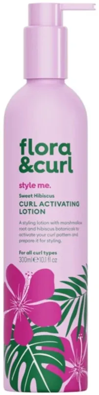 Flora & Curl Sweet Hibiscus Curl Activating Lotion - 300 ml - beschadigde verpakking / deuk in de fles