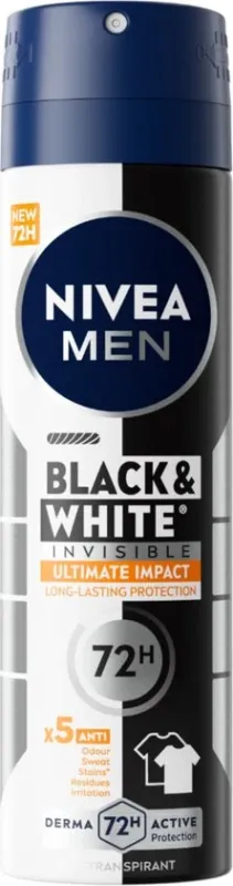 Nivea Men Deodorant Spray Black & White Invisible Ultimate Impact - 150 ml