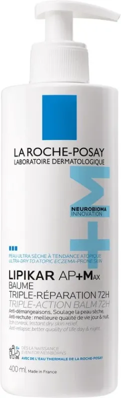 La Roche-Posay Lipikar Baume AP+Max - Voor een zeer droge huid met neiging tot atopisch eczeem – Met Sheaboter, Niacinamide en Neurobioma - 400 ml