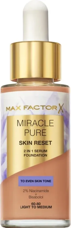 Max factor 60-80 light to medium Miracle Pure Skin Reset 2 in 1 Serum Foundation 30ml