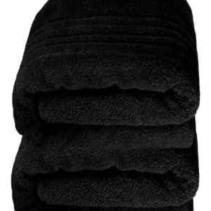 Saunahandtuch groß 80x200 cm 2er Set Schwarz
