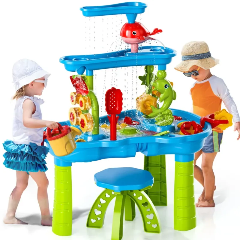 Kids Sand Water Table Interactive Play Station With 15 Accessories - Product showcase