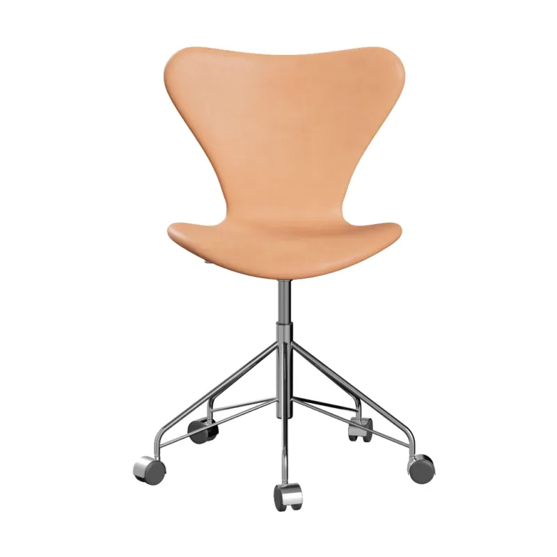 Fritz Hansen - 3117 Bürostuhl, vollgepolstert in Natur Leder