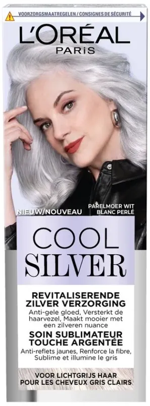 L'Oréal Paris Cool Silver - Revitaliserende Zilververzorging - Anti-Gele Gloed - Voor Lichtgrijs Haar - Parelmoer Wit - Verpakking beschadigd