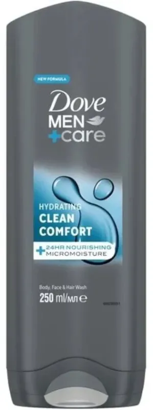 Dove - Douchegel - Men+ Care Clean Comfort - Comfort en verzorging - 250 ml - Bschadigde verpakking / etiket gescheurd