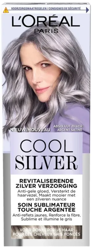 L'Oréal Paris Cool Silver - Revitaliserende Zilververzorging - Anti-Gele Gloed - Voor Lichtgrijs Haar - Parelmoer Wit - Verpakking beschadigd