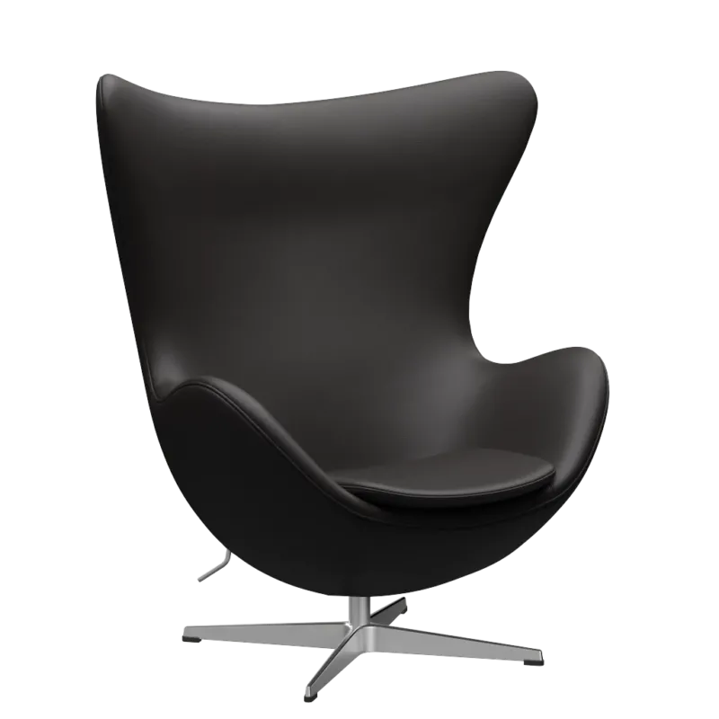3316 Egg™ Lounge-Sessel, Gestell in gebürstetem Aluminium von Arne Jacobsen