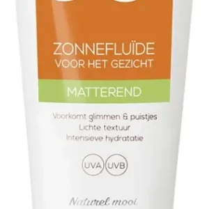 Biodermal Zonnebrand - Matterende Zonnefluïde voor het gezicht SPF 30 - 40ml - Voorkomt glimmen en puistjes - Beschadigde verpakking