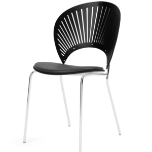 Trinidad Stuhl mit Schwarz Leder auf Sitz von Fredericia Furniture