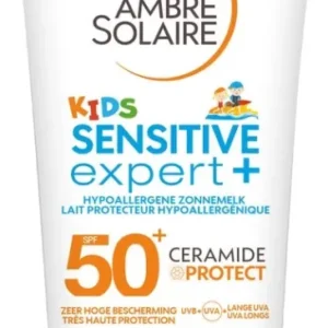 Garnier Ambre Solaire Sensitive Expert Kids Beschermende Melk SPF 50+ - Hypoallergene Zonnebrand voor de Kinderhuid met Ceramide Protect - 175ml