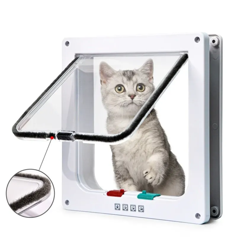 4-Way Security Cat Door Weather-Sealed Pet Access Flap - Product showcase