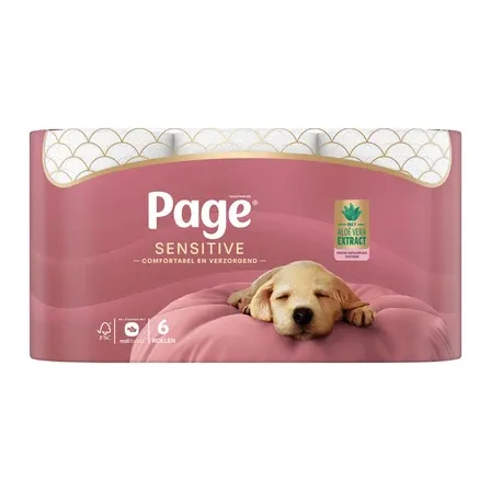 Page® toiletpapier - Sensitive wc papier - 3 laags - 6 rollen - met Aloë Vera extract