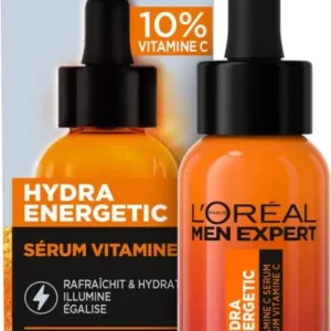 L'Oréal Paris Men Expert Hydra Energetic Vitamin C Shot Serum - serum met 10% puur vitamine C - voor een helderdere, gladdere en verfriste huid - 30 ml - Verpakking beschadigd