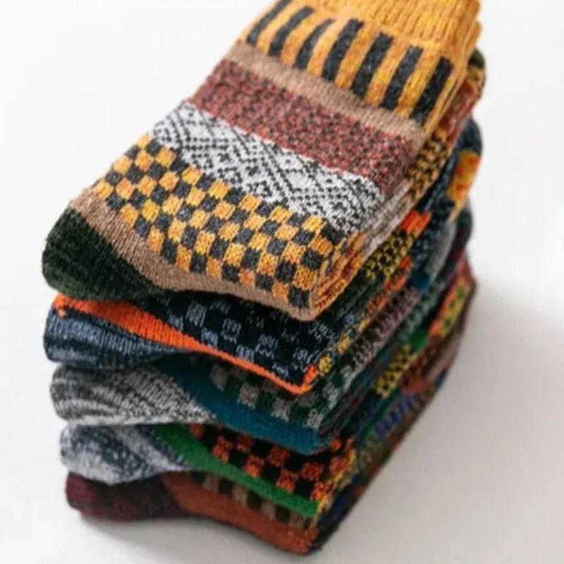 Winter Wool Socks Nordic Pattern Thermal Blend - Product showcase