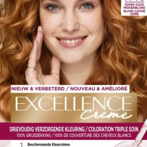 L'Oréal Paris Excellence Crème Goud Koperblond 7.43 - Permanente Haarkleuring
