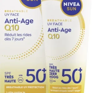 NIVEA SUN UV Face Anti-Age Q10 SPF50 - Zonnebrand Gezicht - Anti Rimpel Zonnebrandcrème - Anti-Age - 40ml