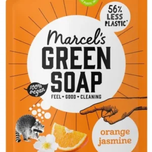 Marcel's Green Soap Afwasmiddel sinaasappel & jasmijn navulling 500 ML