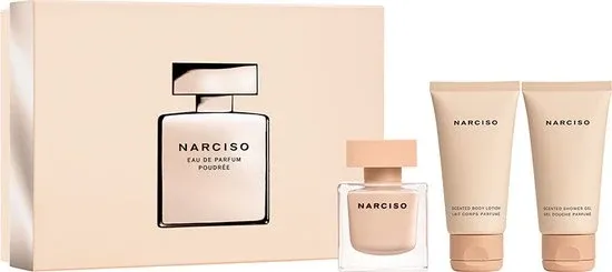 Narciso Rodriguez - Narciso Poudrée Eau de Parfum 50 ml + body lotion 50 ml + shower gel 50 ml - Geschenkset Dames