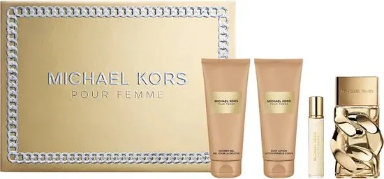 Michael Kors pour Femme Giftset - 100 ml eau de parfum spray + 100 ml showergel + 100 ml bodylotion - cadeauset voor dames- Verpakking beschadigd
