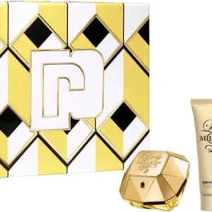 Paco Rabanne Lady Million Giftset - 80 ml eau de parfum spray + 10 ml eau de parfum spray + 100 ml bodylotion - cadeauset voor dames- Verpakking beschadigd