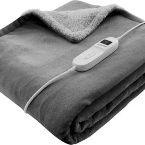 Inventum HB180G - Elektrische omslagdeken - Warmtedeken - 1 persoons - 180x130 cm - Fleece - Grijs - Verpakking beschadigd