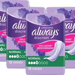 Always Discreet Verband Voor Urineverlies Dames Normal - 4 x 12 Verbanden