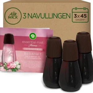 Air Wick Essential Mist Automatische Luchtverfrisser - Verfrissende Pioen en Jasmijn - 3 Navullingen