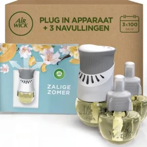 Air Wick Elektrische Luchtverfrisser - Zalige Zomer - 1 Apparaat + 3 Navullingen - Verpakking beschadigd