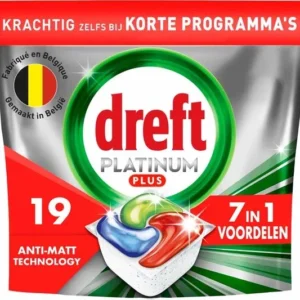 Dreft Vaatwastabletten Platinum Plus All In One 19 stuks