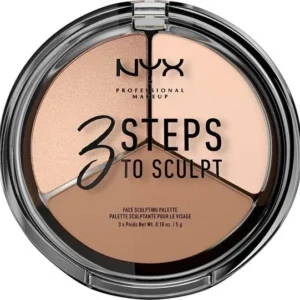 NYX Professional Makeup 3 Steps To Sculpt - Fair - Contour & Highlight - 3 x 5 gr