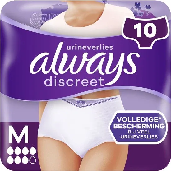 Always Discreet Incontinentiebroekjes - M - 10 Broekjes