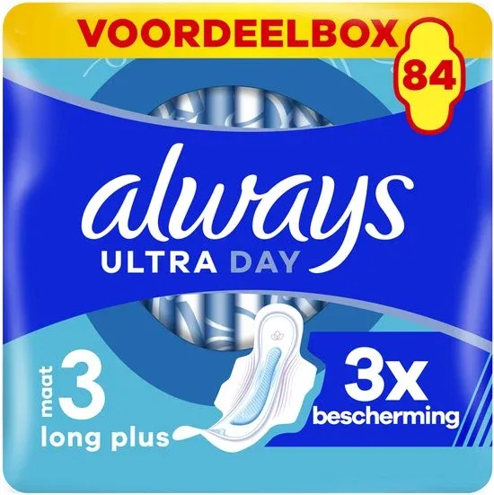 Always Ultra Maandverband Long Plus Maandverband Met Vleugels Maat 3 - 84 stuks
