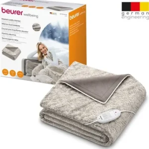 Beurer Warmtedeken Nordic - Test: zeer goed - 180 x 130 cm - Luxe elektrische bovendeken - Ultrazachte Nordic fleece - HD 75 - Taupe- Beschadigde verpakking
