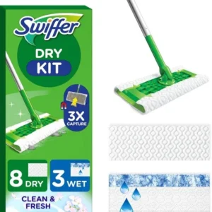 Swiffer Vloerreiniger Startset - Met 1 Vloerwisser + 8 Droge + 3 Vochtige Vloerdoekjes Navullingen - Verpakking beschadigd