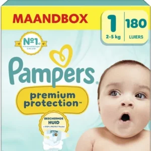 Pampers Premium Protection - Maat 1 (2kg-5kg) - 180 Luiers - Verpakking beschadigd